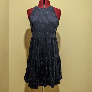 Old Navy Blue Embroidered Tiered Mini Dress - XS